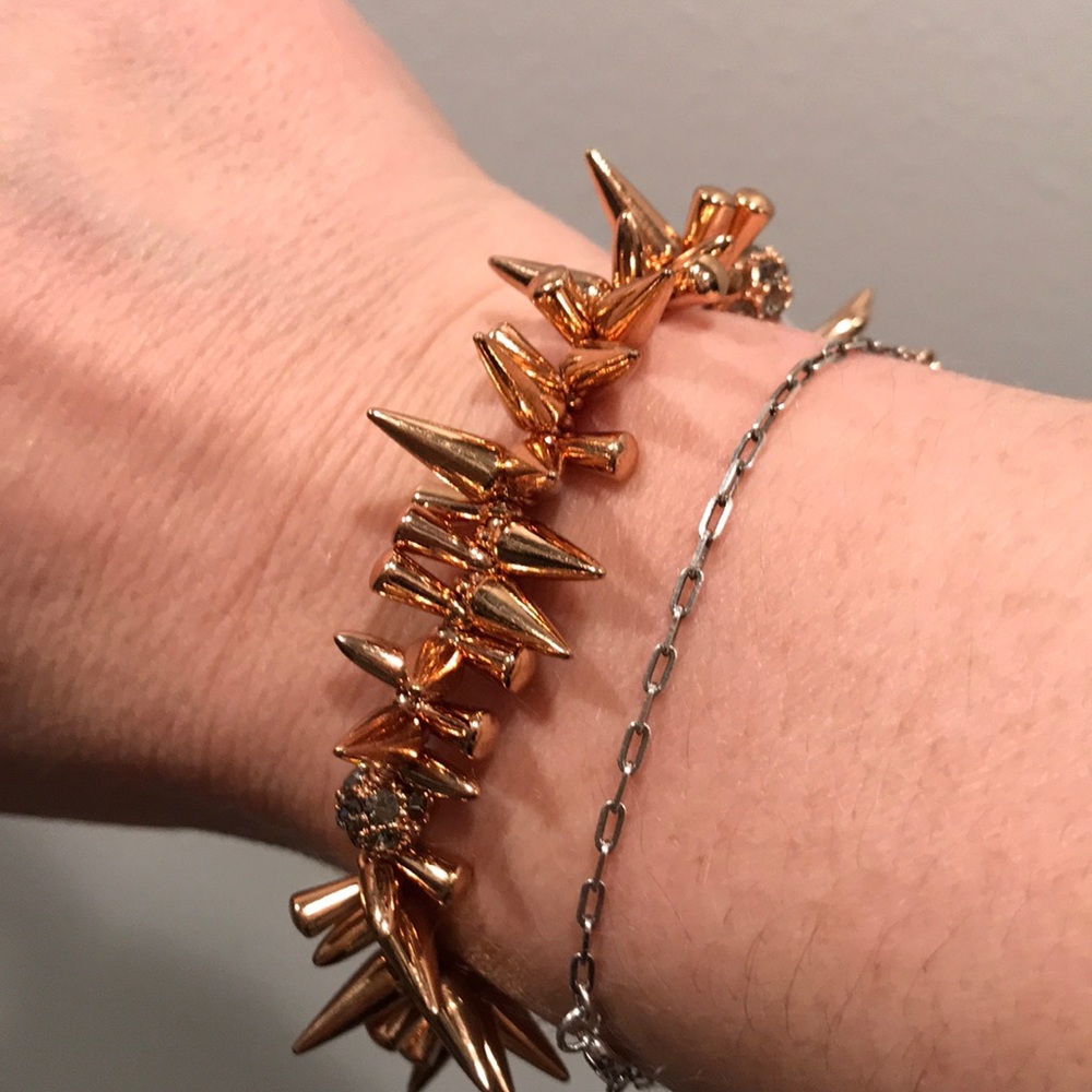 Sells & Dot rose gold spike bracelet
